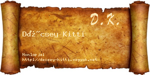 Décsey Kitti névjegykártya