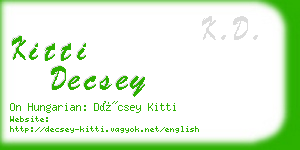 kitti decsey business card